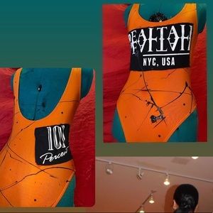 AddictedByMarcos Orange/Black Body Suit🔥